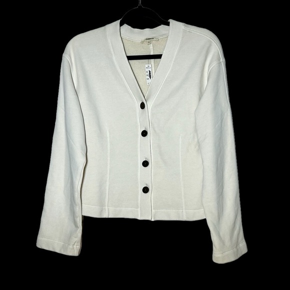 NWT Madewell Darted Button Front Cardigan Sweatshirt in Parchment, Size Small - Picture 6 of 14
